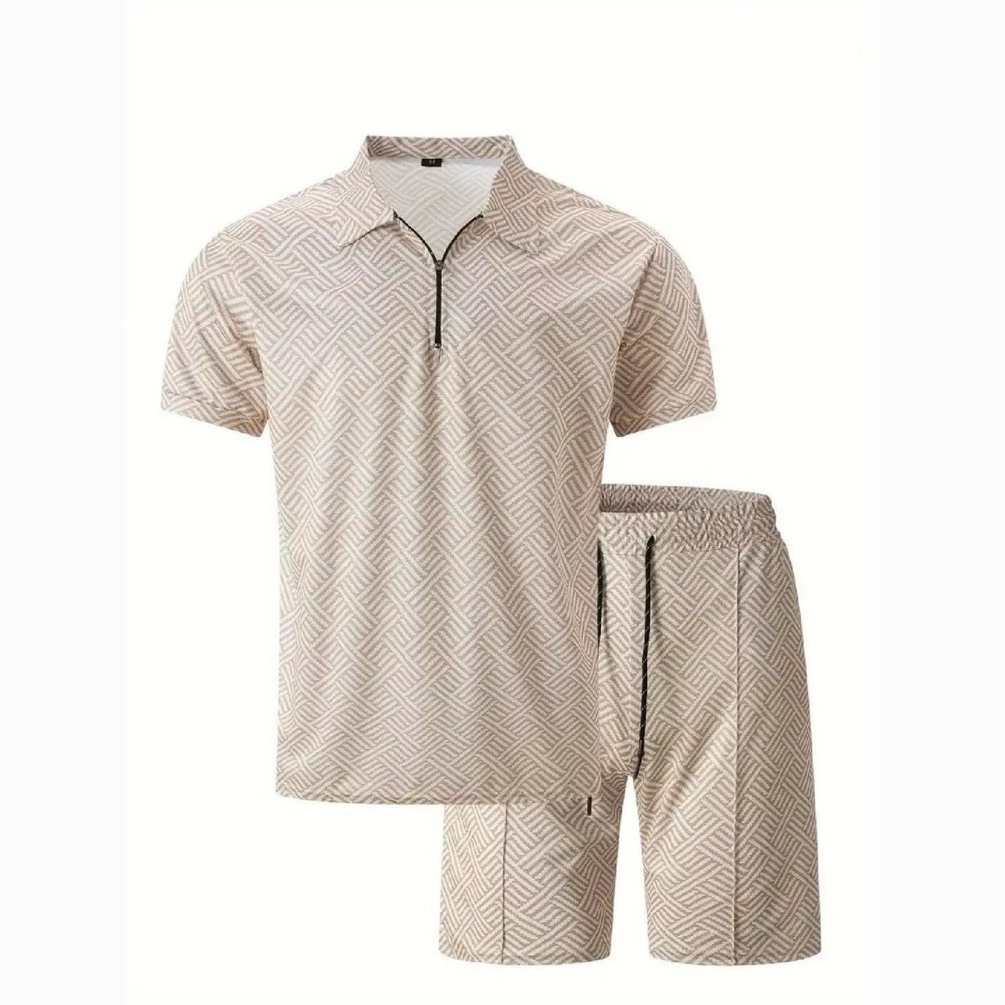 Summer Men'S New Trendy Brand Random Printing Fashion Two-Piece Set Casual Loose Short-Sleeved Shorts Set